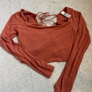 open back orange top